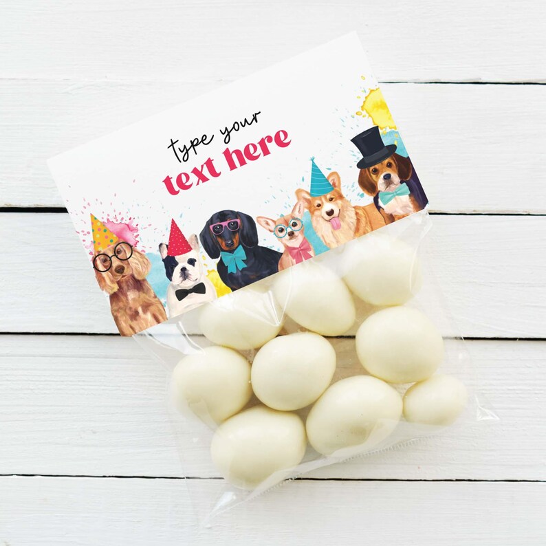 Dog Party Food Tents, Editable Puppy Pawty printable labels | Birthday table sign place cards, DIY party template decor instant download D02 image 3
