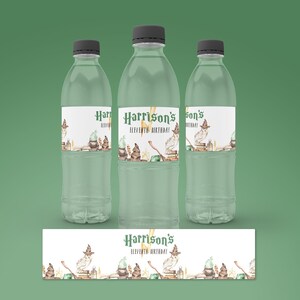 Witch + Wizard Water Bottle Label, owl editable printable | Magic Birthday party custom drink wrapper | DIY template Instant Download W02 image 2