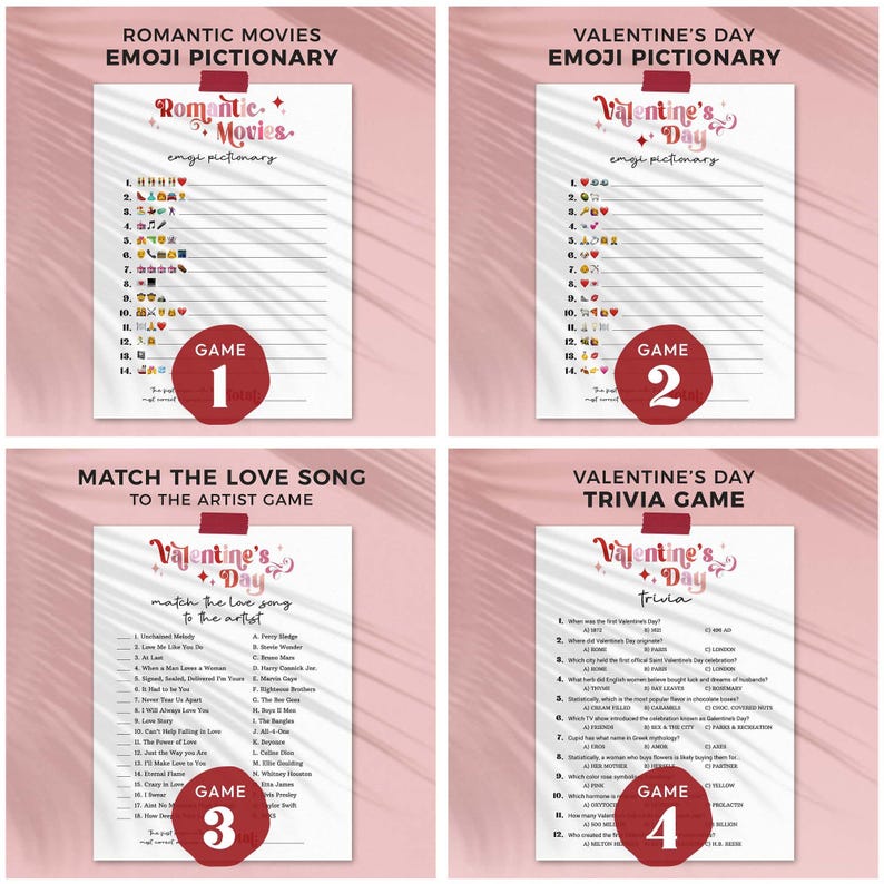 8 Printable Valentines Day Game Bundle | Galentines Party Love Games ...