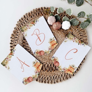 Fall Party Banner, editable template | Pumpkin Autumn flowers, custom printable sign | Gold Thanksgiving flag bunting INSTANT DOWNLOAD F02 image 1