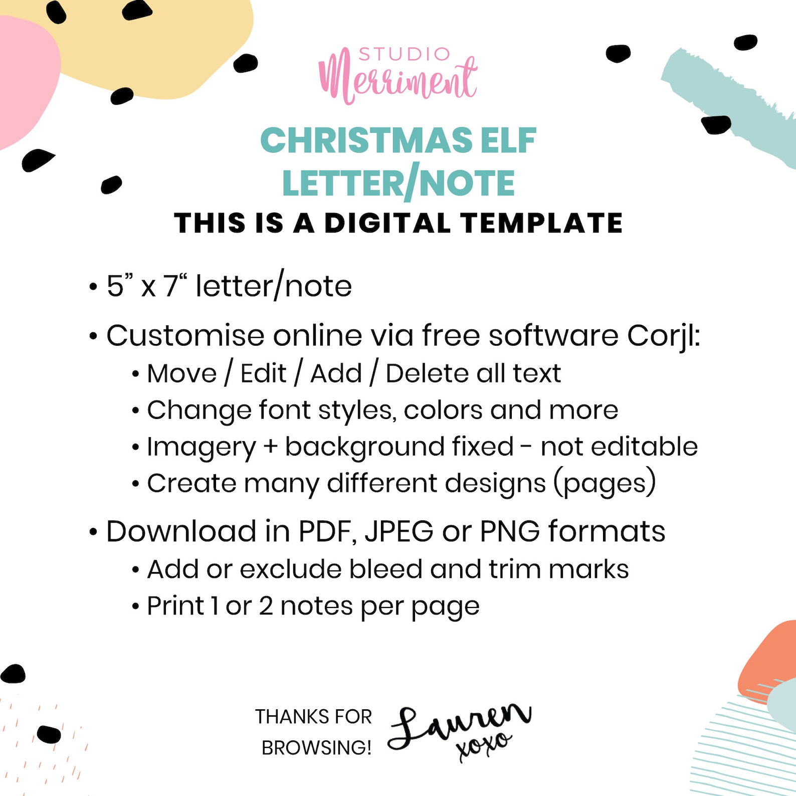 Editable Elf First Arrival Letter Modern Personalised New Christmas Elf ...