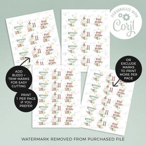 Bewerkbare sjabloon voor tovenaar cupcake toppers | Magische school verjaardagsfeest thema, uil bliksem gepersonaliseerde taartdecoratie Direct downloaden W02 afbeelding 2
