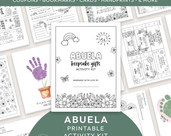 Kit de atividades para a vovó para imprimir | Lembrancinha de 18 páginas com desenhos para colorir, cartões, marcadores de livros e muito mais - DOWNLOAD INSTANTÂNEO M01
