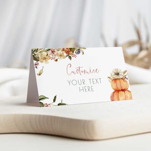Fall First Birthday Favor Bag Topper Cards, editable printable | Thanksgiving pumpkin candy treat template, party gift INSTANT DOWNLOAD F02 image 4