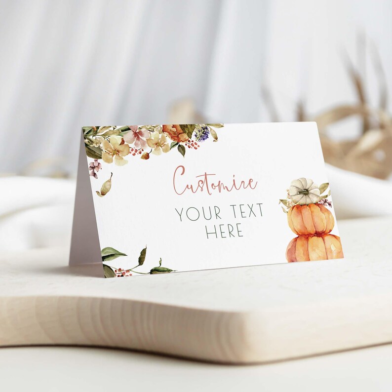 Fall First Birthday Favor Bag Topper Cards, editable printable | Thanksgiving pumpkin candy treat template, party gift INSTANT DOWNLOAD F02 image 4
