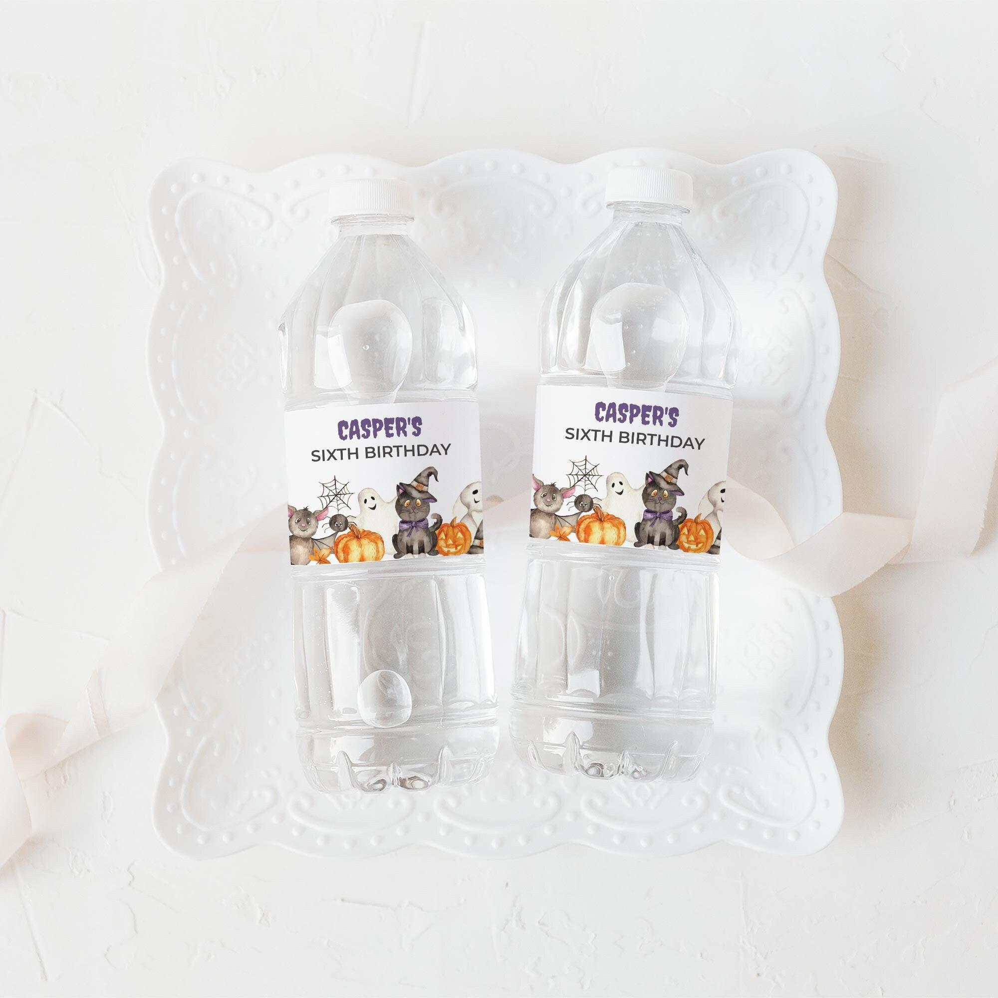 23 Halloween Printable Labels for an Unforgettable Party 18 Halloween Water Bottle Label editable printable Birthday favor…