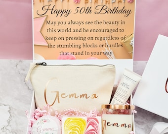 50th Birthday Gift, Happy Birthday Gift Box,Personalised Gift Box,Happy Birthday Gift,Birthday Gift For Her,Candle Gift Set,Gift Set For Her