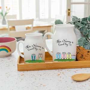 Regalo de Navidad para Nan, Jarra de leche personalizada, Cremas de cerámica, Jarras de leche, Regalo de cocina para mamá, Regalo de Navidad para madre, Regalo de Navidad para mamá