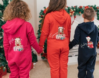 Christmas Onesie for Kids, Kids Christmas Pyjamas, Personalised Christmas onesie, Holiday Pajamas, Kids Holiday Pajamas, Kids Christmas Gift