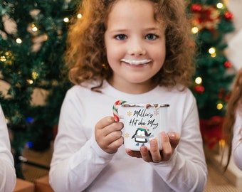 Hot Chocolate Gift Set for Kids, Christmas Penguin Mug, Hot Cocoa Mug, Christmas Enamel Mug, Hot Chocolate Hamper, Christmas Gifts for Niece