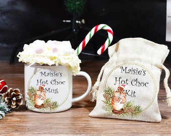 Personalised Hot Chocolate Kit, Stocking Fillers, Hot Chocolate Set, Christmas Eve Box Fillers, Hot Chocolate Gift, Christmas Mug Gift Set