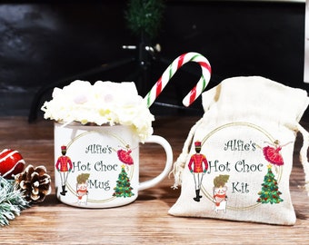 Personalised Hot Chocolate Kit, Stocking Fillers, Hot Chocolate Set, Christmas Eve Box Fillers, Nutcracker Design, Christmas Mug Gift Set