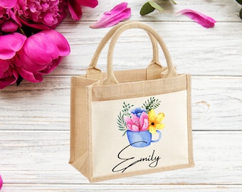 Personalised Jute Bag, Personalised Jute Lunch Bag, Personalised Lunch Bag, Name Lunch Bag, Eco Friendly Lunch Bag, Lunch Bag, Eco Lunch Bag