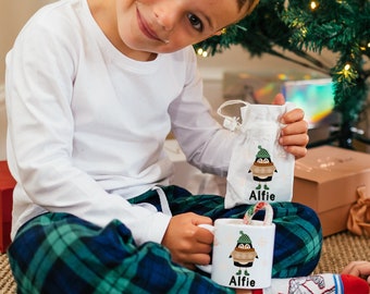 Regalos de chocolate caliente con taza, kit de cacao caliente para niños, taza de Navidad acogedora, taza con nombre para niños, regalo de Navidad para hijo, regalo de Navidad para hija