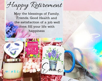 Happy Retirement Gift box,Personalised Retirement Gift, Retirement Gifts for women, Leaving work gifts, Happy retirement