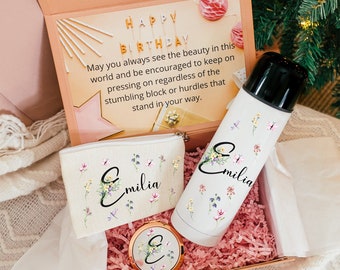 Regalo di compleanno personalizzato, scatola regalo personalizzata, regalo di buon compleanno, regalo di compleanno per lei, set regalo candela, set regalo per lei, set regalo