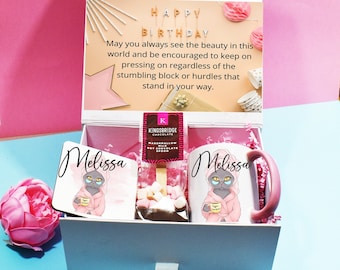 Regalo di compleanno personalizzato, Confezione regalo personalizzata, Regalo di buon compleanno, Regalo di compleanno per lei, Set regalo candela, Set regalo per lei, Set regalo