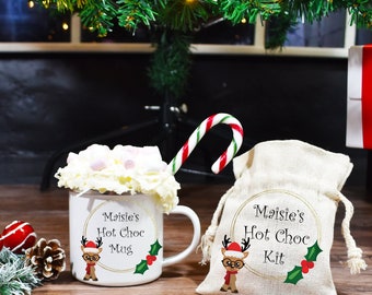 Personalised Hot Chocolate Kit, Stocking Fillers, Hot Chocolate Set, Christmas Eve Box Fillers, Hot Chocolate Gift, Christmas Mug Gift Set
