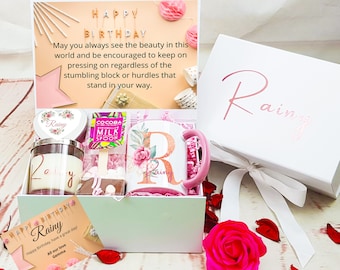 Personalised Happy Birthday Gift Box Filled, Rose Gold Best Friend Gift Box, Beauty Filled Gift Boxes, Thinking of You, Happy Birthday