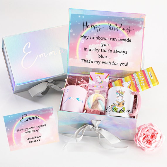 Unicorn Birthday Gift Rainbow Birthday Box Personalised - Etsy
