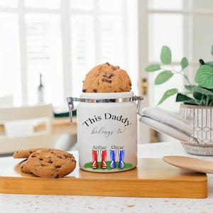 Christmas Gift for Daddy, Custom Christmas Cookie Jar, Gift for Stepdad, Ceramic Biscuit Jar, Kitchen Gift for Men, Custom Xmas Gift for Dad