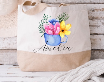 Borsa grande tote personalizzata, borsa Grande Shopper, Uni Bag, Borsa personalizzata Jute Shopping, Borsa grande libro, Borsa stampata personalizzata, Borsa grande