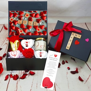 COUPLES REGALO IDEAS - Scrabble cartas - caja de regalo personalizada - regalo para él - regalo único de Día de San Valentín para los amantes
