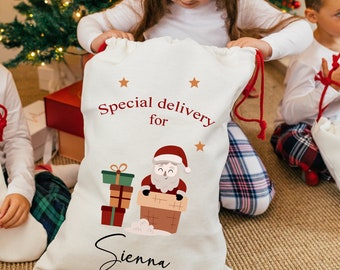 Personalised Santa Sack, Christmas Santa Sack, Christmas Present Sack, Christmas Eve Sack, Santa Toy Bag, Santa Toy Sack, Christmas Gift Bag