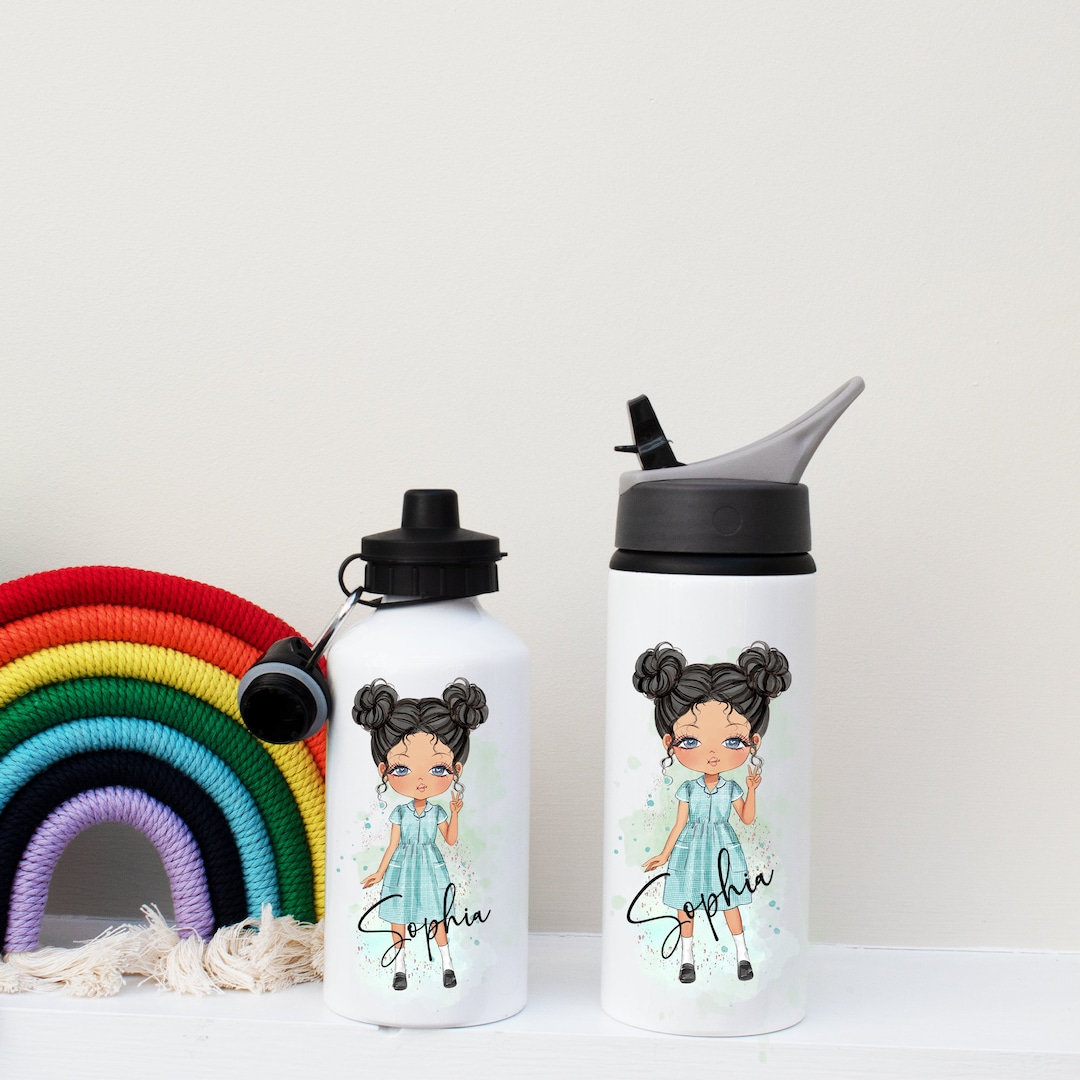 Personalized School Water Bottle 300ml - BPA Free, No Leak, Clear Design With Name