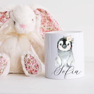 Kids Personalised Money Box, Gift for Daughter, Animal Print gift with personalisation, Children&#39;s Piggy Bank, Ceramic Money Box