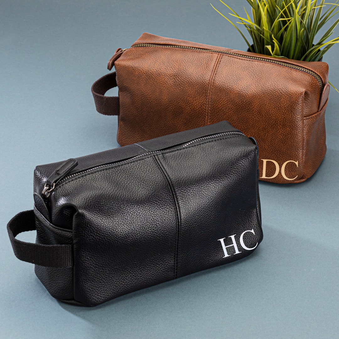 Custom Men's Toiletry Bag With Name Initials Etsy