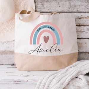 Personalised Large Tote Bag, Large Shopper Bag, Uni Bag, Personalised Jute Shopping Bag, Large Book Bag, Custom Printed Bag, Large Bag