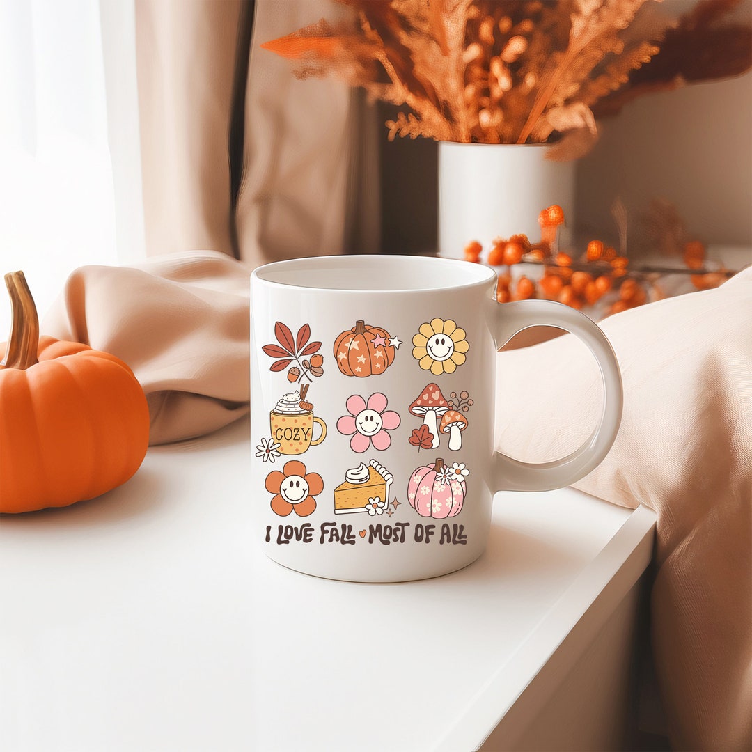 Mug Mid Fall Retro Fall Mug, Fall Mug for Her, Fall Mug for Women, Fall Coffee Cup ...