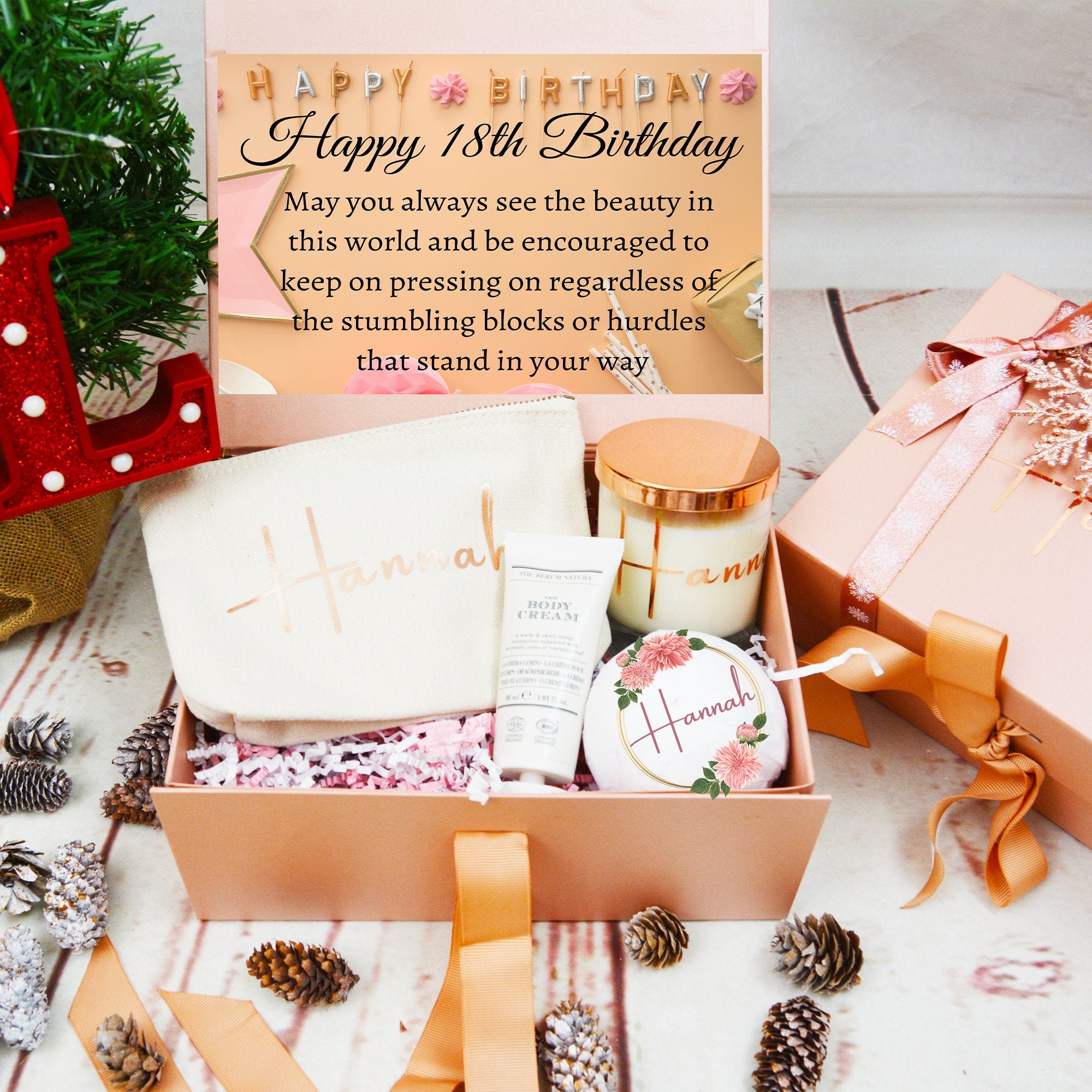 18. Geburtstag Geschenk-Box, personalisierte Geschenk-Box, alles Gute zum  Geburtstagsgeschenk, Geburtstagsgeschenk für sie, Kerze Geschenk-Set,  Geschenk-Set für sie, Geschenk-Set -  Österreich
