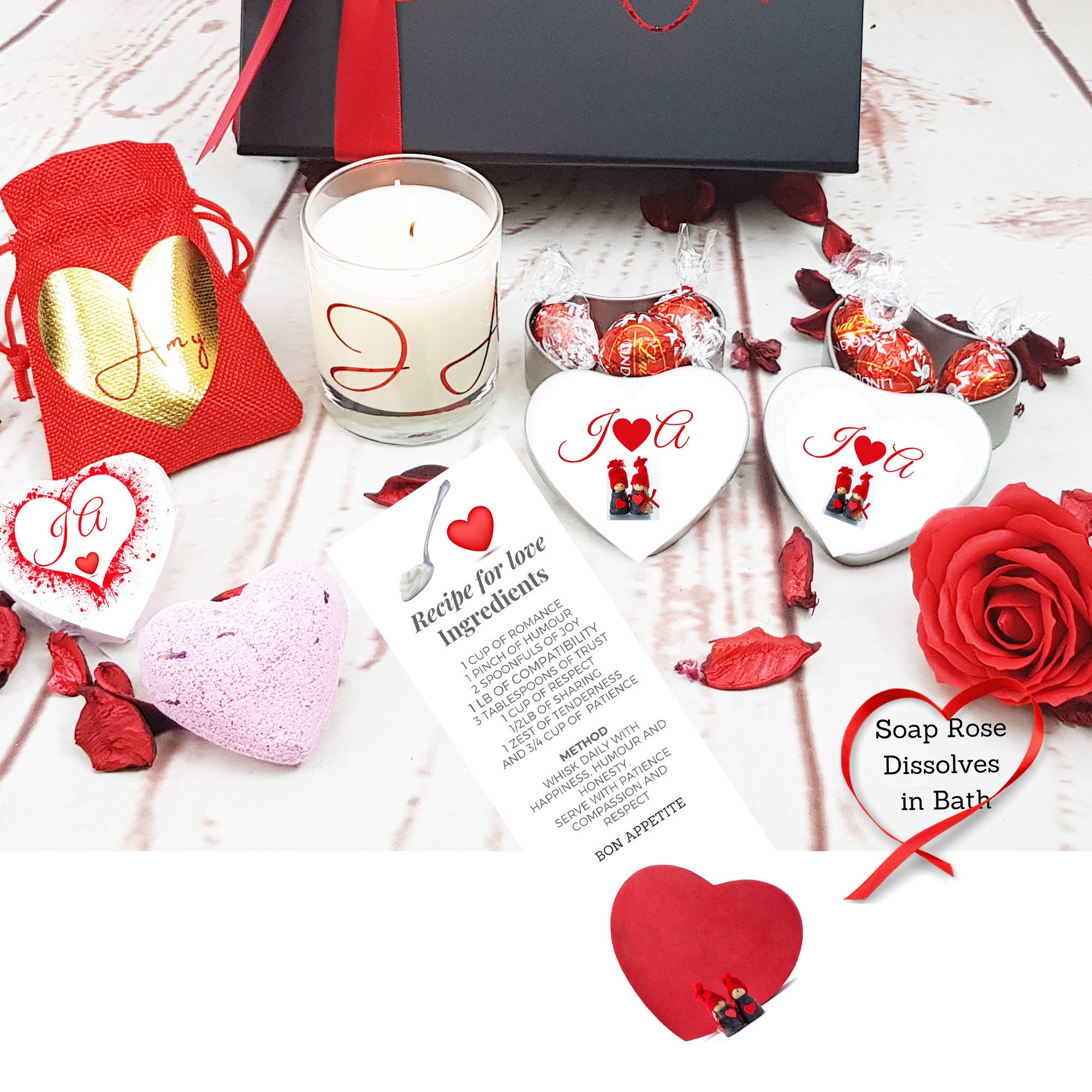 Boîte à Saint valentin personnalisée, boxe cadeau saint valentin, Prénom au  choix - Cadeaux par Thème/Saint Valentin - lamouettebleue