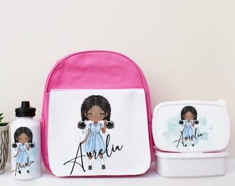 School Girl Set, School Lunch Set, School Bag Set, School Set for Girls, Nursery Backpack, Girls Backpack for School, Toddler Girls Backpack