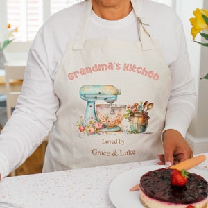 Regalo del día de la madre para mamá, delantal para hornear con nombre, regalo de cocina personalizado, regalo único para el día de la madre, delantal de cocina personalizado,