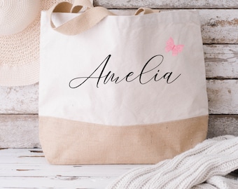 Borsa grande tote personalizzata, borsa Grande Shopper, Uni Bag, Borsa personalizzata Jute Shopping, Borsa grande libro, Borsa stampata personalizzata, Borsa grande