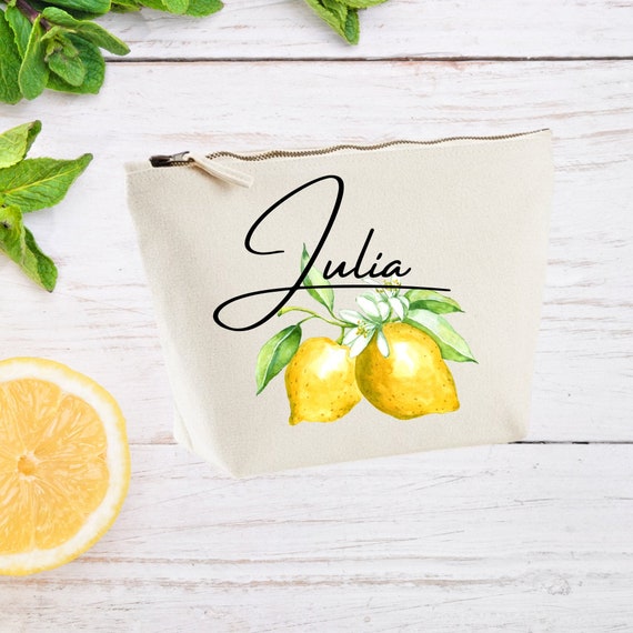 Cosmetic Bag - Linen - Large - Amalfi Citrus Cosmetic Bag - Linen - Large - Amalfi Citrus