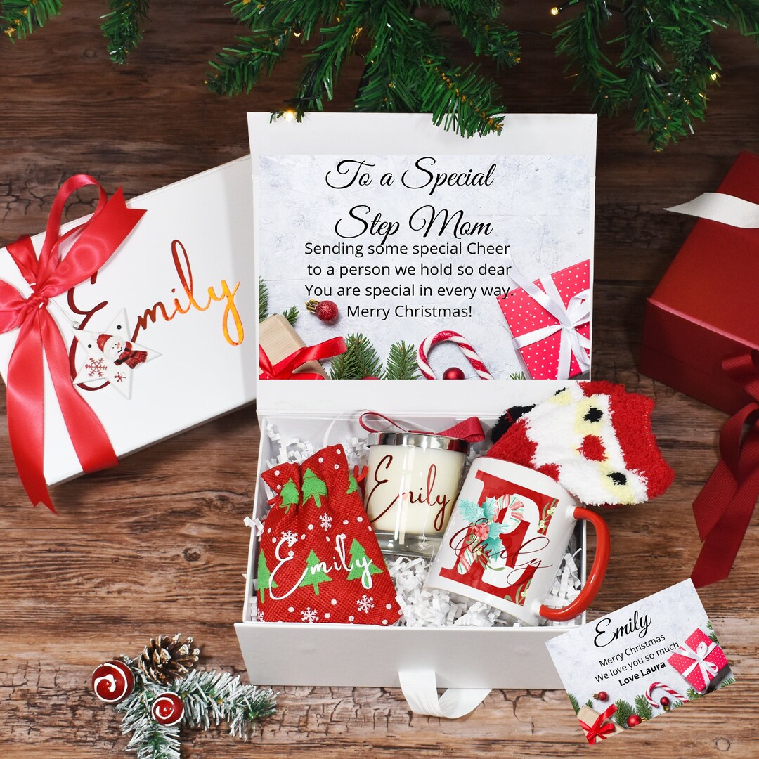Buy Personalised Christmas Gift Box for STEP MUM, Luxury Christmas Gift  Set, Christmas Gift for Bonus Mom, Filled Christmas Gift Box,xmas Gift,  Online
