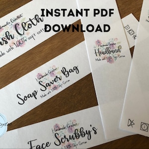 Label Wraps PDF Download Handmade Spa Bath Accessories Pack
