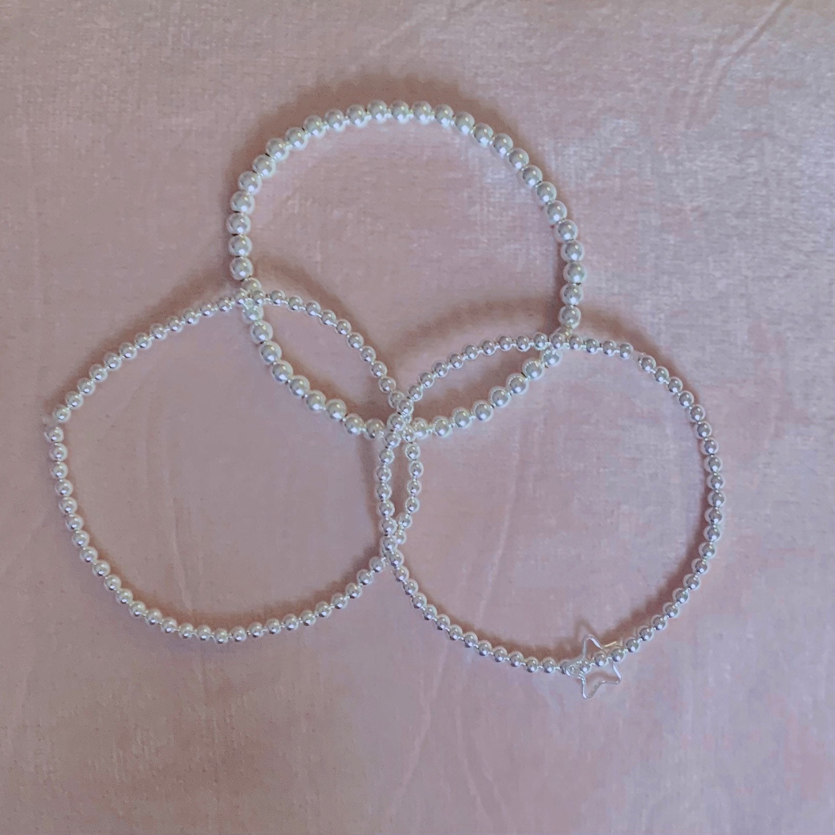 3mm Sterling Silver Tarnish Free Beaded Bracelets3 Etsy