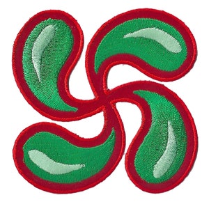 Patche écusson brodé croix pays Basque Euskadi thermocollant