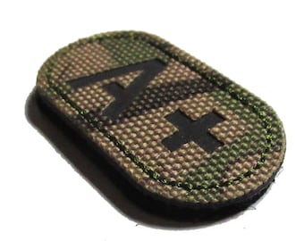 Positive blood group A badge patch camouflage tactical patch in PVC with velcro