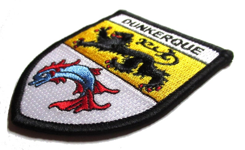 Dunkirk coat of arms patch embroidered crest logo northern city France iron-on patch image 3
