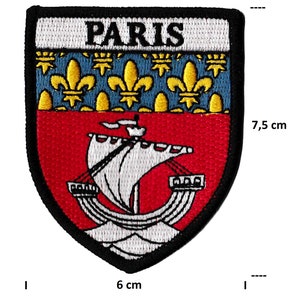 Patche écusson brodé Paris ville blason Parisien image 2