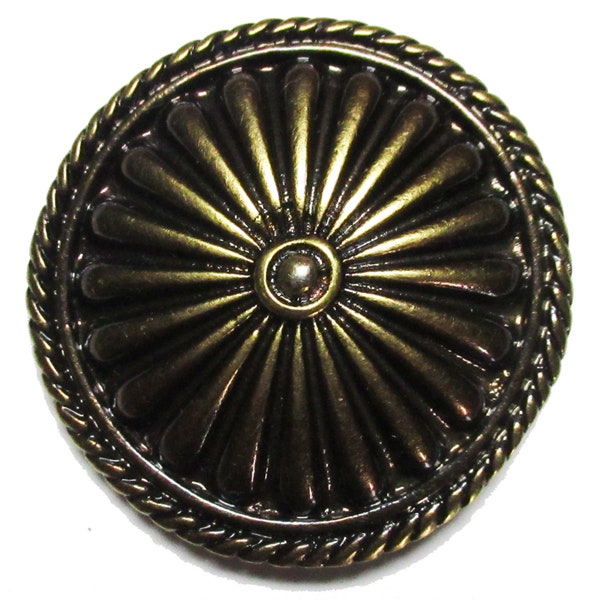 Broche pins métallique rosace cast métal badge à vis couleur bronze