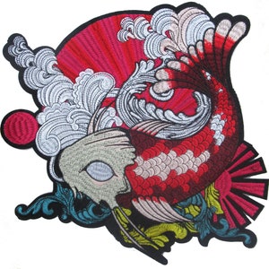 Large patch patch carp koi Japan tattoo patch large size back embroidered