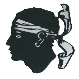 Corsican woven patch Corsica Moor&#39;s head iron-on crest