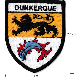 Dunkirk coat of arms patch embroidered crest logo northern city France iron-on patch image 5